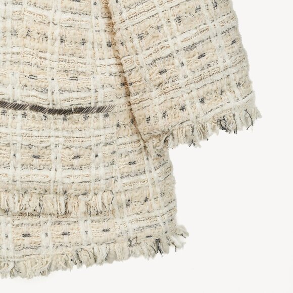 Cinq a Sept Maddie Ivory Metallic Beaded Tweed Blazer - Picture 9 of 12